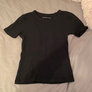 Black ribbed t-shirt